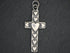 Sterling Silver Artisan Large Cross with Heart Imprint Charm, (AF-345)